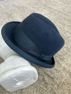 Beaver Hats Blue Vintage Homburg Felt Men’s Hat 6 7/8